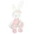 Close-up of plush bunny ballerina in pink dress