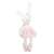 White plush ballerina bunny in pink dress, 42cm