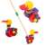 Wooden duck push toy with colorful wheels and beads, perfect for toddlers learning to walk