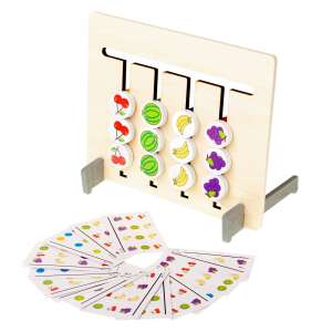 Fából készült oktatási játék egyezés színek montessori gyümölcsök 77096307 Fejlesztő játék bölcsiseknek