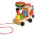 Tren din lemn cu blocuri colorate, mașină cu blocuri de construcție geometrice