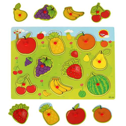 Drevené puzzle v tvare ovocia