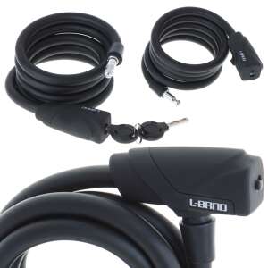 L-BRNO 150cm bicycle cable lock with keys, black - L-BRNO