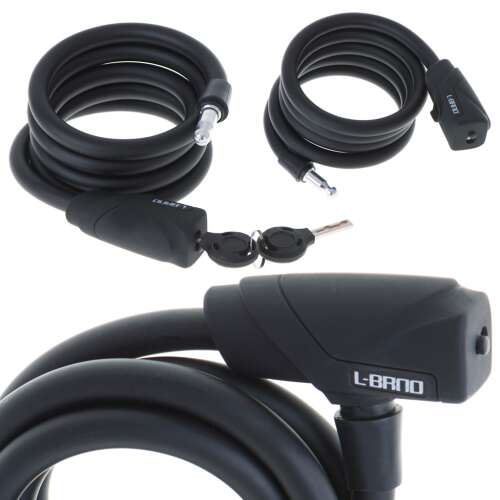 L-BRNO 150cm bicycle cable lock with keys, black