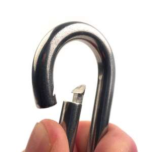 Spring loaded metal carabiner for climbing, caving, sailing, 9 x 45 x 90 mm (BBL) - Carabiner