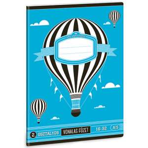 Caiet cu linii Ars Una Studio cu balon cu aer cald, clasa a II-a, format A/5 - Ars Una