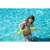 Child wearing Bestway green inflatable arm floats in a swimming pool