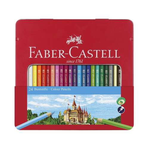 Faber-Castell Classic Színes ceruzák, 24 darabos készlet, fémdobozban