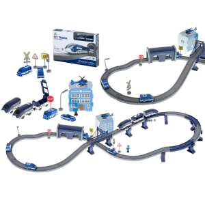 Mega Bloks Set de Piste Tren de Poliție - 92 de Piese - Aspect Complet - Tren, element feroviar, autostradă