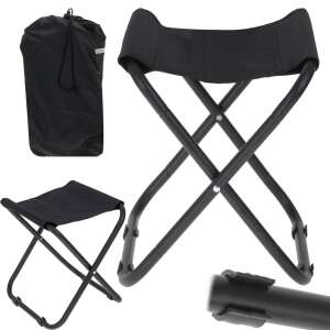 Black folding camping stool with carrying bag - Sport & Leisure