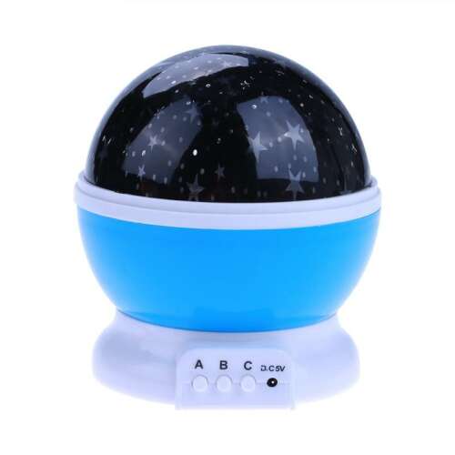 Blue star projector night light with USB charging, 2in1