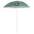 Ikonka 1.8m foldable beach umbrella with green leaf pattern, side view