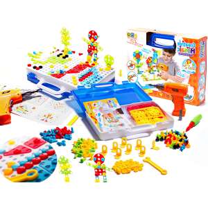 Set educativ de constructie pentru copii, 237 piese, +3 ani, 30x24x5.5 cm, Multicolor