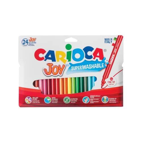 Carioca Joy Supermosható Vékony Hegyű Filctollak, 24 Szín