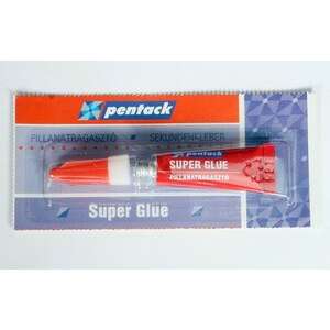 Pentack Szuperragasztó, 3g pillanatragasztó, erős kötés, piros kupak, fehér tubus - Irodai kiegészítő