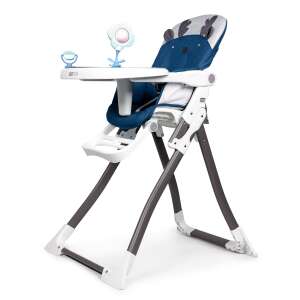 EcoToys Reindeer Blue Folding High Chair, angled view - Indoor Baby Swing and High Chair