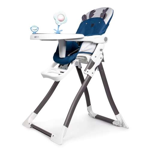 EcoToys Reindeer Blue Folding High Chair, angled view