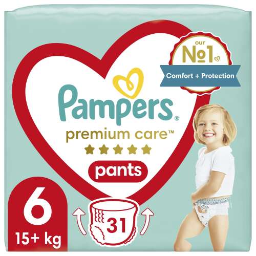 Pampers Premium Care Bugyipelenka 15kg+ Junior 6 (31db)