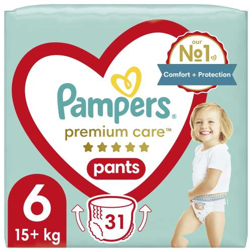 Pampers Premium Care Pants veličina 6 za bebe od 15+ kg, 31 komada