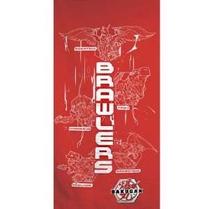 Bakugan Brawler red bath towel, 100% cotton, 70x140cm - Homyl