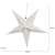 Biela 3D papierová hviezda s LED osvetlením, 50 cm, zobrazujúca rozmery hviezdy