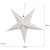 Biela 3D papierová hviezda s LED osvetlením, 50 cm, zobrazujúca rozmery hviezdy