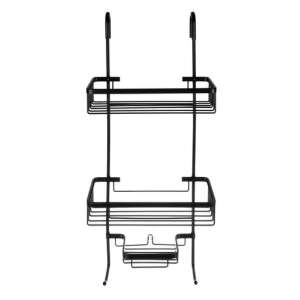 Czarna półka prysznicowa z trzema poziomami, do zawieszenia na słuchawce prysznicowej, bez wiercenia - Półka łazienkowa