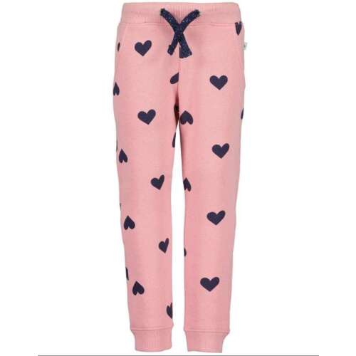 Spodnie dresowe dla dziewczynek Blue Seven w kolorze różowym z nadrukiem niebieskich serc, rozmiar 5-6 lat (116 cm)