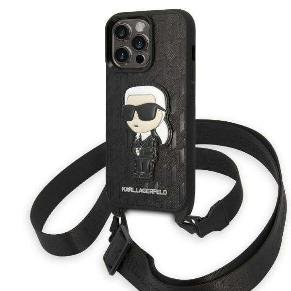 Karl Lagerfeld KLHCP14LSTKMK iPhone 14 Pro 6,1&quot; fekete keménytok...