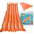 Bestway orange inflatable pool mattress, unpackaged with packaging