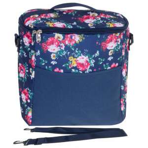 Thermotasche für Mittagessen Essen Frühstück Isolierung Strand Picknick 11L navy blau mit Blumen