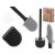 Black silicone toilet brush with holder and adhesive hook