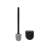 Black silicone toilet brush with holder, wall mountable, easy to clean