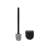 Black silicone toilet brush with holder, wall mountable, easy to clean