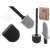 Black silicone toilet brush with holder, wall mountable, easy to clean