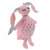 Side view of a pink plush bunny rabbit with a dress, 52cm