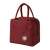 Червена изолирана чанта за обяд с преден джоб, показваща предния изглед