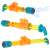Yellow and blue water gun with 6 barrels, perfect for summer fun