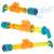 Yellow and blue water gun with 6 barrels, perfect for summer fun