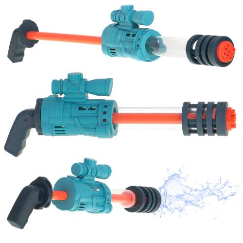 Pumpás Vízipisztoly 41cm pistolet wodny, niebieski, z celownikiem, 3 różne widoki
