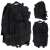 Black tactical military backpack with multiple pockets and straps, 25L capacity