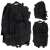 Black tactical military backpack with multiple pockets and straps, 25L capacity