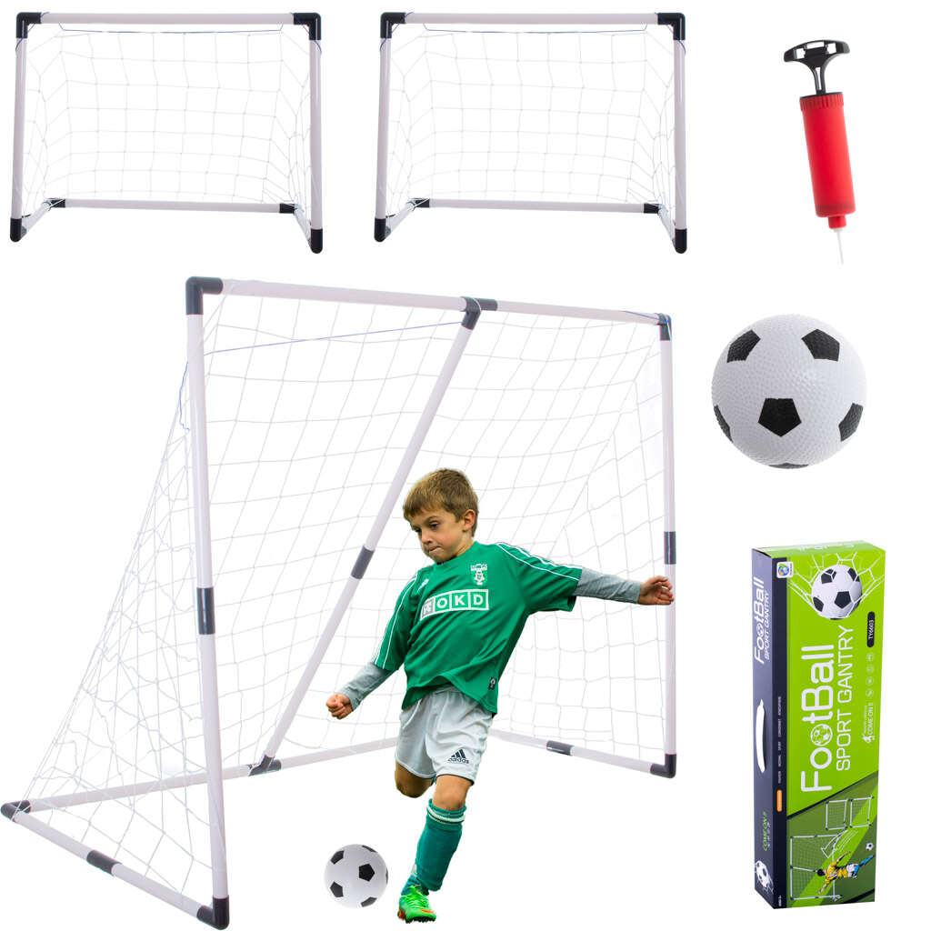 E-shop Futbalová bránka 2 v 1 s loptou a pumpou, rozložiteľná na 2 malé...