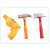 Toy tool set: toy drill, toy hammer, and toy axe