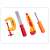 Toy clamp, knife, screwdriver and ruler from the 48 piece kids tool set