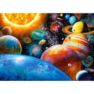 Puzzle Castorland Planete și lunile lor 180 de piese puzzle finalizat - Castorland Puzzle