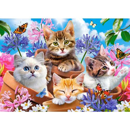 Castorland Puzzle - Kätzchen mit Blumen 120pcs