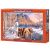 Krabička puzzle Castorland 500 dielikov 'Zimné topenie' s koňmi v zimnej krajine.