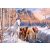 Detailný pohľad na obrázok puzzle Castorland 'Zimné topenie' 500 dielikov s koňmi.
