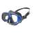 Black and blue diving mask with clear lenses, side view